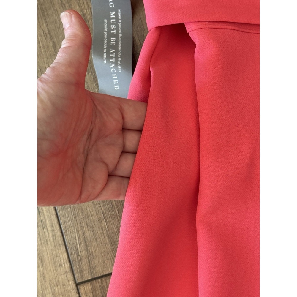 NWT Lane Bryant Pink Midi Dress Size 16 Tie Waist Pockets Flutter Sleeve - Picture 5 of 13